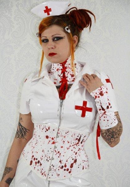 Neck Corset - blood spatter size S
