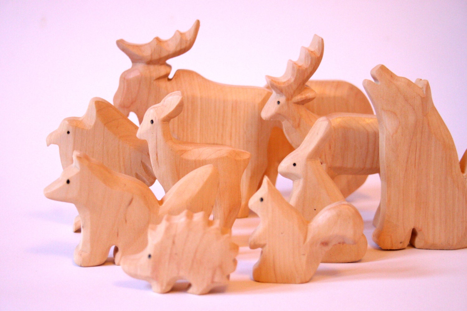 Animals of the woods, wooden Waldorf toys
