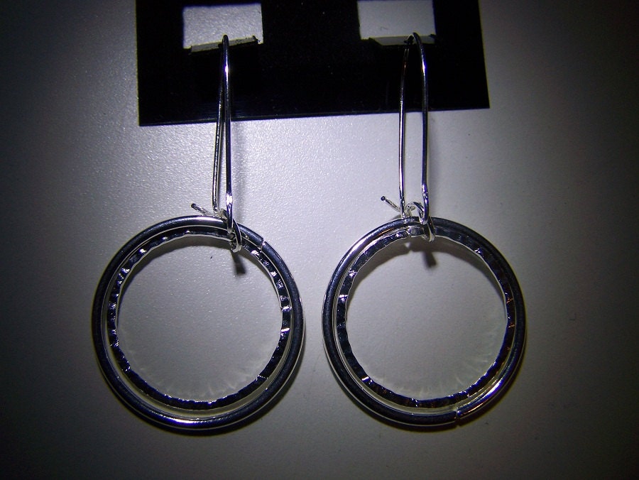 Silver Plated Hoop Earrings, Ear hoop with Clasp