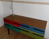 Vintage Retro 60s Teak Veneer Dresser Sideboard Chest of Drawers