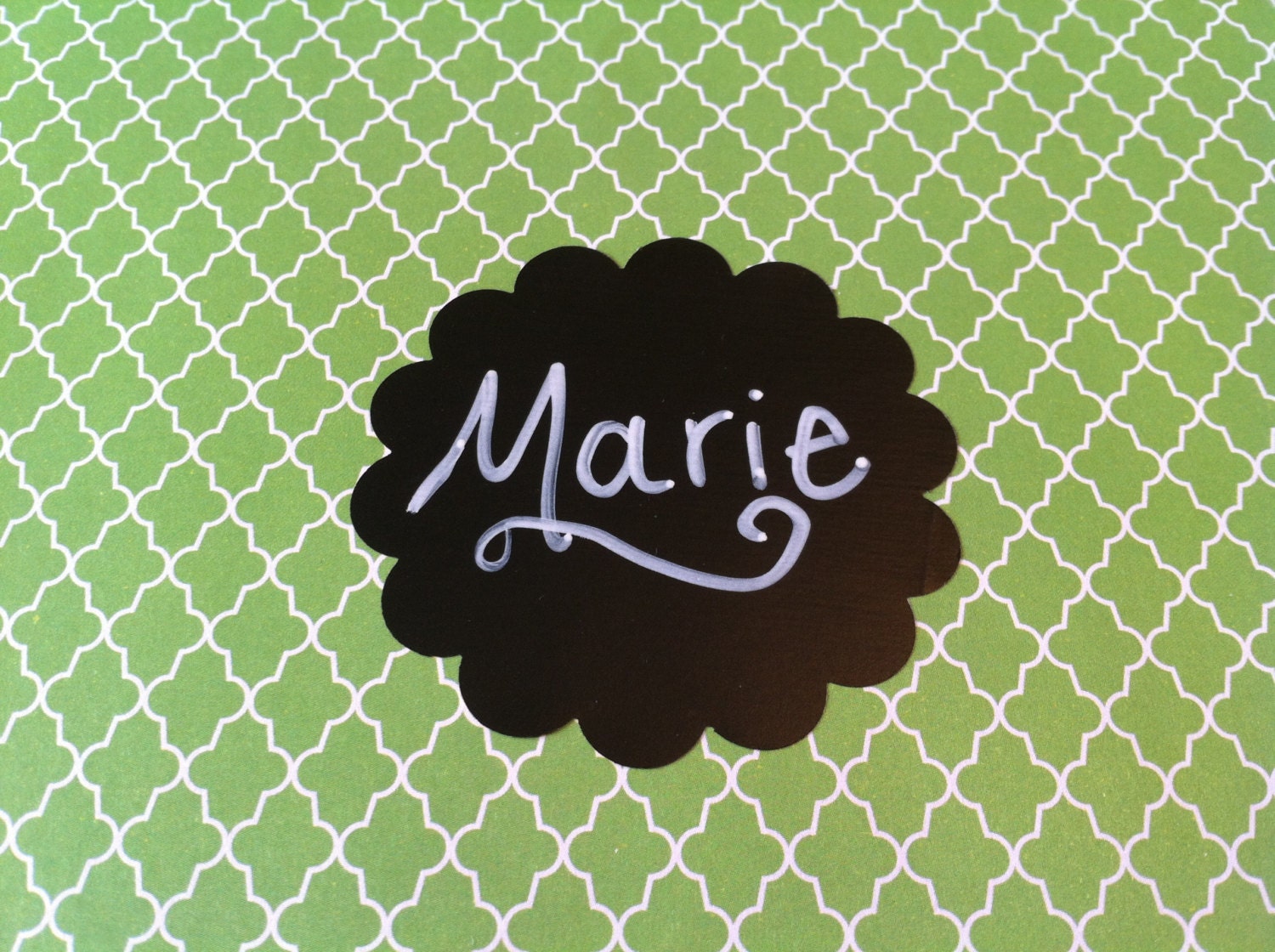 Scallop Chalkboard Label 10 Stickers