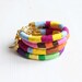 Set of 4 rope bracelets /// Summer colors /// Bright statement jewelry