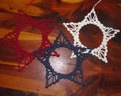 4th of July, Red and White and Blue Star Photo Frame.  Scrapbook.  Magnet. Set of 3.