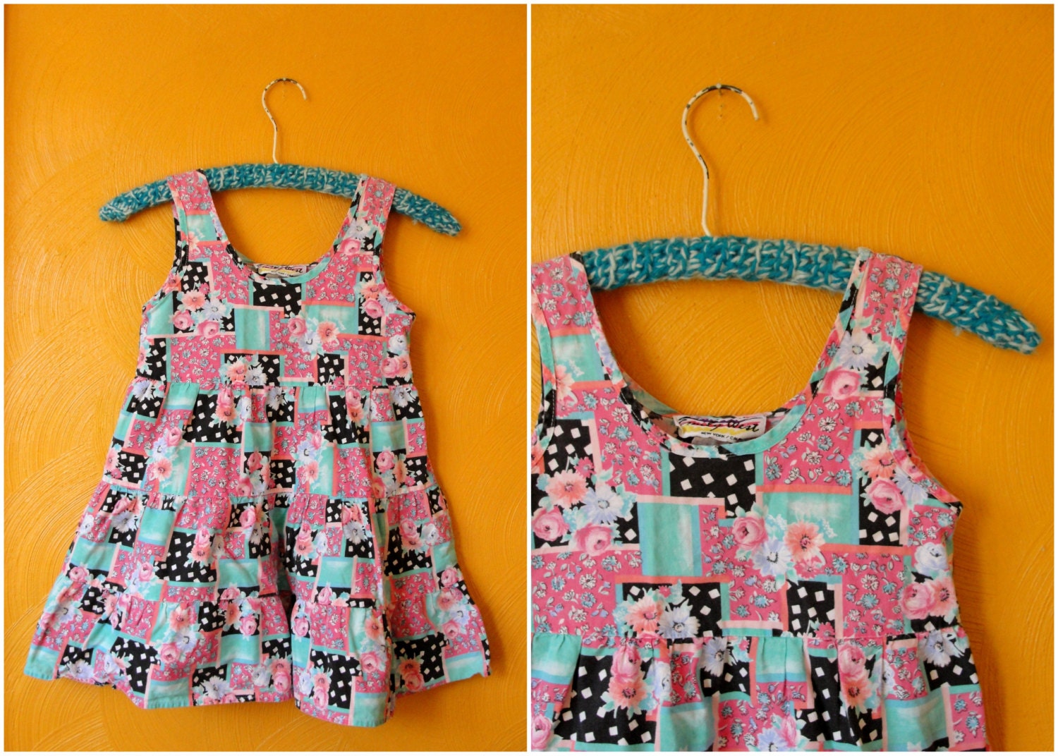VTG. Girls floral and geometric tank/tunic. Baby doll dress/tunic. Size 5/6T.
