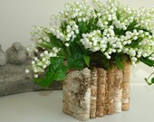 natural birch bark wood vases wedding flower pot, centerpieces, baskets, woodwork, rustic, chic wedding lily of the valley