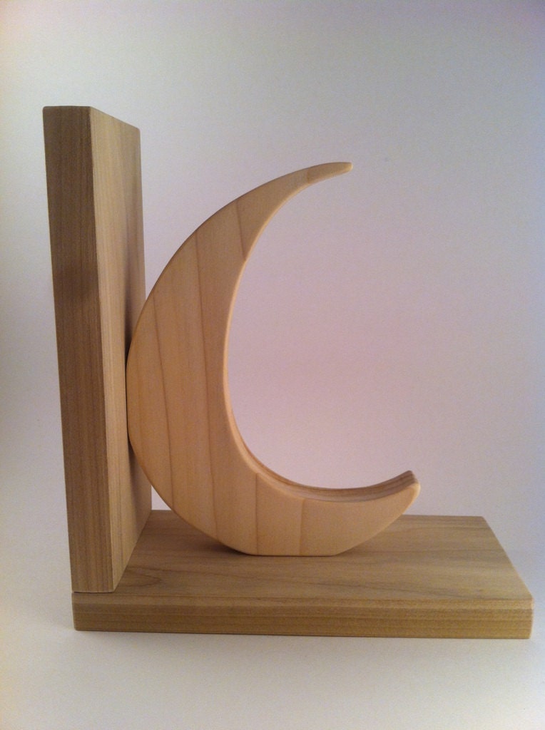 DIY Wooden Moon Bookend - Price is for one bookend - Paint it yourself