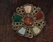 Vintage Celtic Agate Brooch