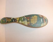 NinjaTurtles-Hand Papered- Oval Nylon/Boar Bristle Hair Brush- Fan Art