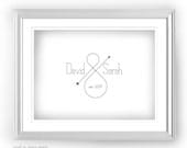 Ampersand Arrow Print Custom with Your Name and Est. Date 8.5x11