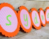 Custom Personalized Chevron Scalloped Party Birthday Banner