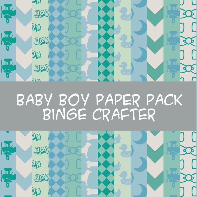 20 Pages- Baby Boy Digital Paper Pack- INSTANT DOWNLOAD Il_170x135