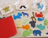 DIY Baby Boy Onesie Kit - Baby Shower craft including onesies, Iron-On Appliques for 20 Guests
