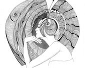 Egocentric - ink pen drawing