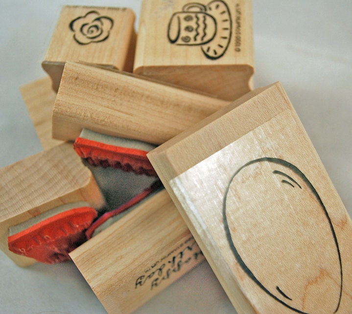 Stampin Up Stamp Set Rubber Stamps  "Contemporary Collection" 1998 - 8 Stamp Retired Set NEVER USED Scrapping, Stamping