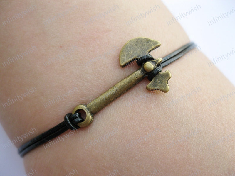 Bracelet-Axe bracelet,Tomahawk bracelet,real leather bracelet-Z705