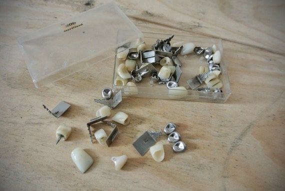 SALE Vintage Dental Restoration Set With Porcelain Teeth featured image