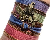 Believe Dragonfly Silk Wrap Bracelet Ganesha Yoga Jewelry Sacred Elephant Dragonfly Unique Valentines Day Gift For Her Under 50 Item J96