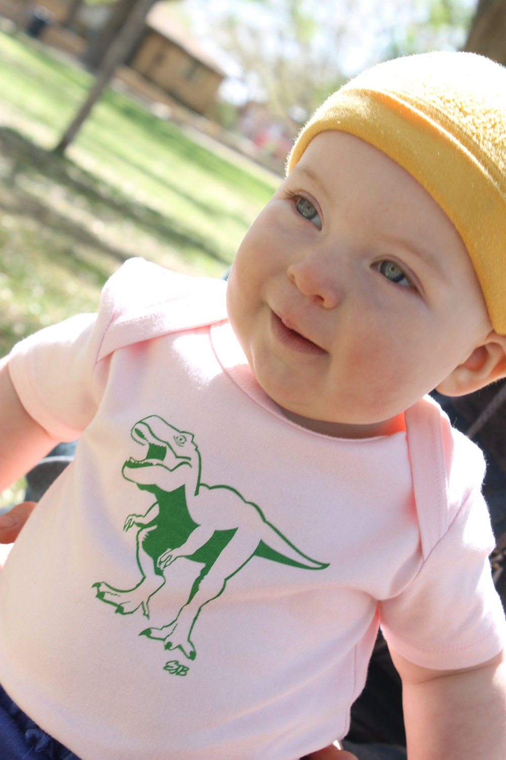 She-Rex dinosaur bodysuit for baby, 100% organic cotton