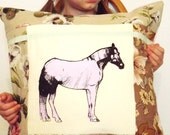 Lonesome Horse Pink Screen Printed Cushion: