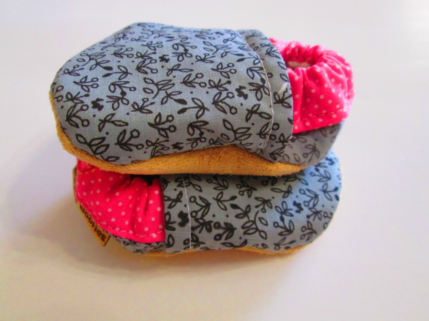 baby girl shoes gray flowers neon pink soft baby shoes baby girly shoes baby booties girl flower baby shoes newborn girl gift toddler shoes