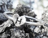 Custom Initial Ring - Heart Ring - Personalized Jewelry
