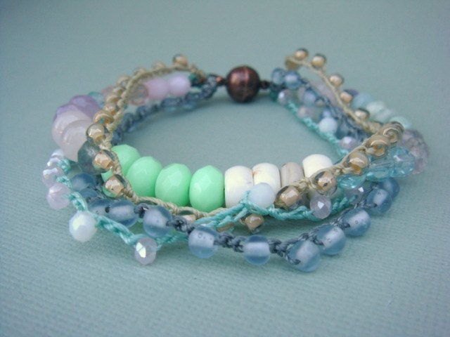 Boho Pastel Beaded Layered Bracelet