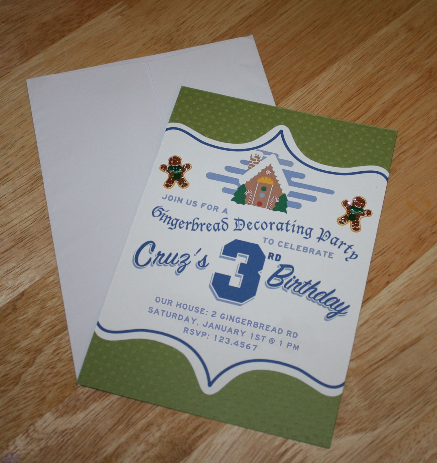 Custom Gingerbread Birthday Invitation