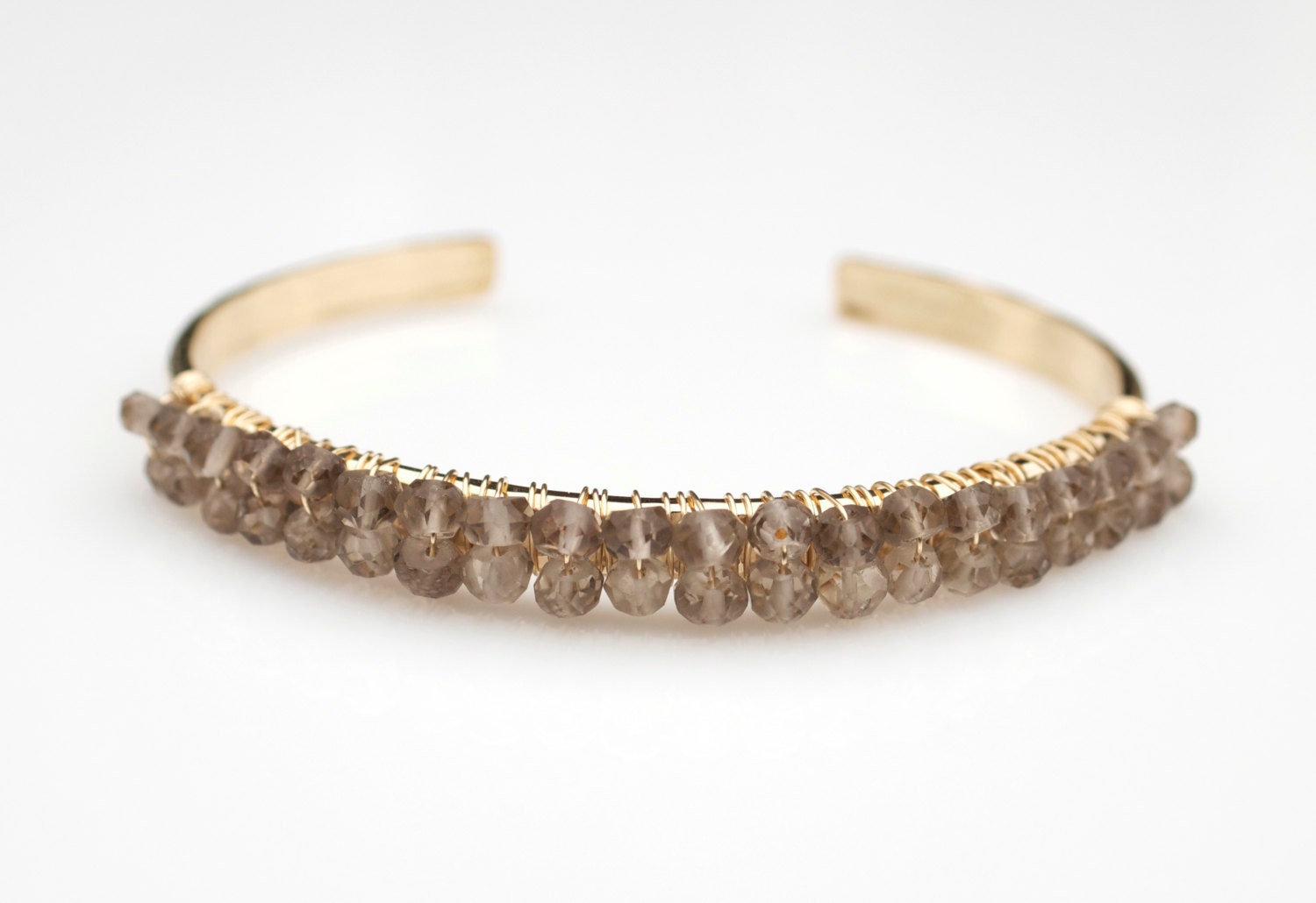 Smokey Quartz Bangle Bracelet, Gemstone Bangle Bracelet, Brown Bracelet, Bridal Jewelry