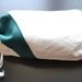 Linen Bread Bag - Teal and White - Small Loaf Bag