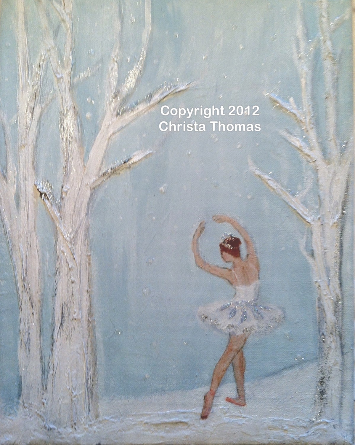 Snow Queen Ballerina Fine Art Print 8x10 Mixed Media