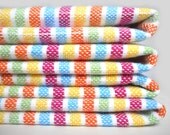 Handwoven Cotton Placemat Set - White with Spring colours, woven, fabric, set of 4