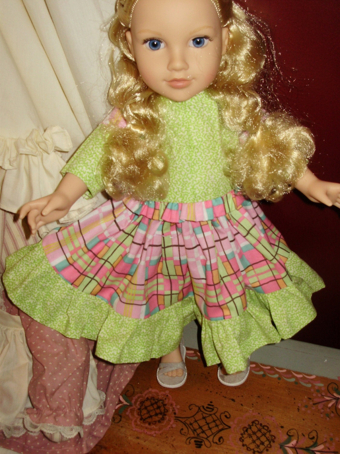 18 inch doll clothes,ruffle skirt and blouse,awesome soooooo beautiful