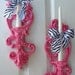 FOR KRISTIN Candle Holder Made To Order Homco Sconce Hot Pink Zebra Vintage Retro