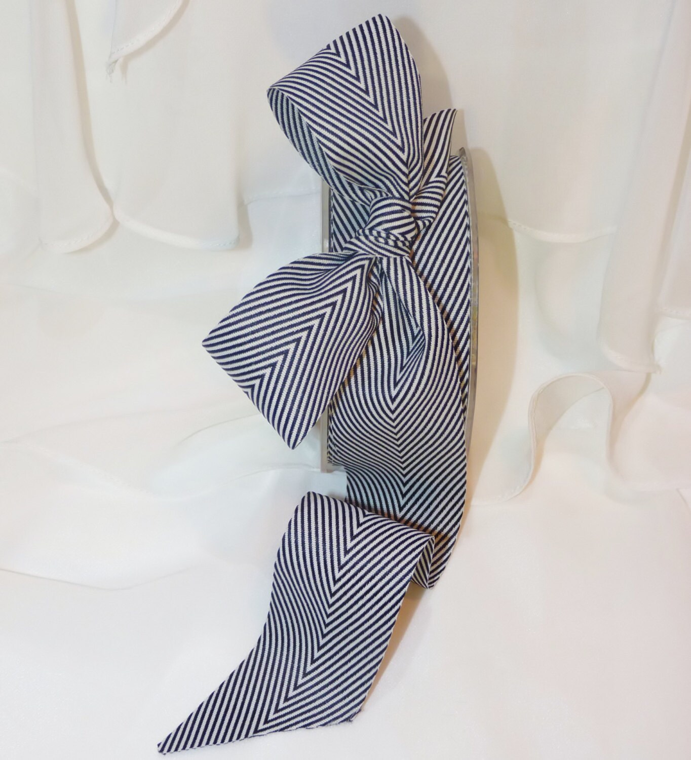 CHEVRON Ribbon in BLACK Stripe - PrettY Packages,Weddings, Gift Wrapping,Bows, Tags, Cards,Crafts, Shower, Party Favors