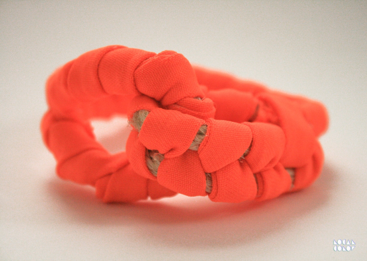 Items similar to Neon Orange Woven Fabric Rope Bracelet on Etsy
