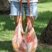 vintage mid century eco friendly slouch bag purse ooak - pink kamani
