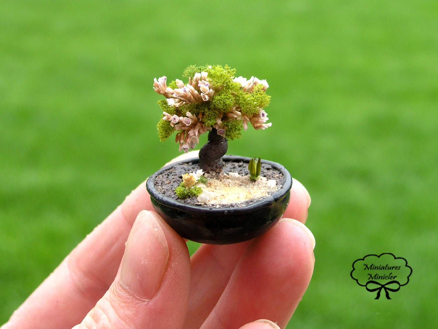 Dollhouse Bonsai Tree In The Pot III With Miniature Garden Arrangement
