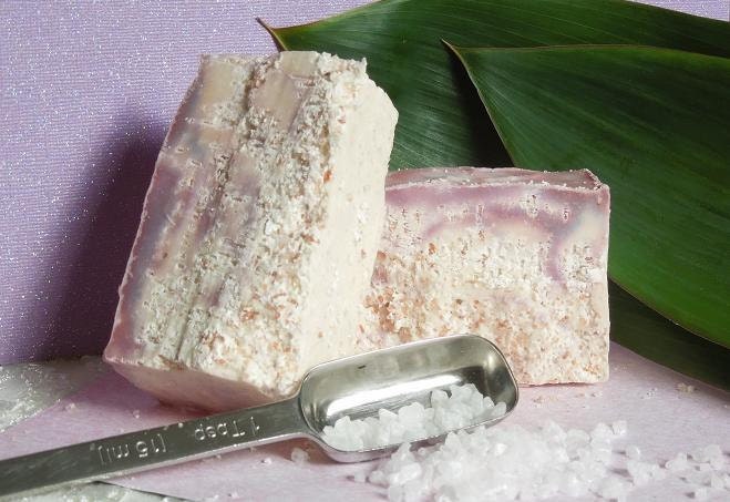 Handmade Cold Process Lilac Musk Sea Salt Soap