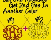 Monogram Necklace PROMOTION Buy One Get one Free Hand Made Custom  Initials Personalized  Jewelry  Acrylic Tortoise