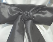 CHARCOAL PEWTER Taffeta Silk Taffeta Child's Sash 60 Inch for Flower Girl Formal Wedding