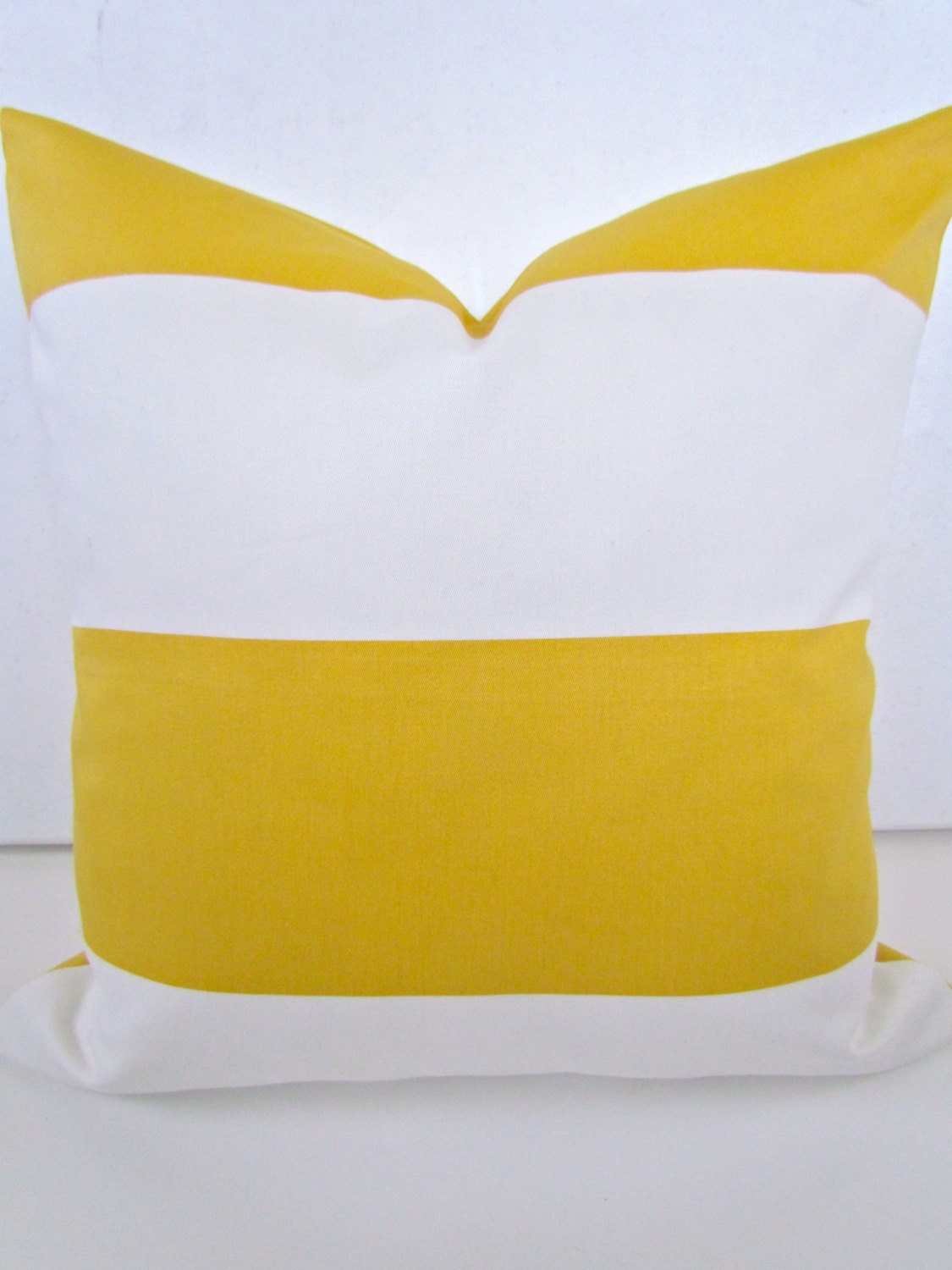 PILLOW  COVER YELLOW 16x20 Decorative Throw Pillows 16 x 20 Lumbar Contemporary Gold Striped Pillow Covers Fabric front & back