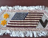 1940's WW2 Victory Patriotic Flag Dresser Scarf Chenille