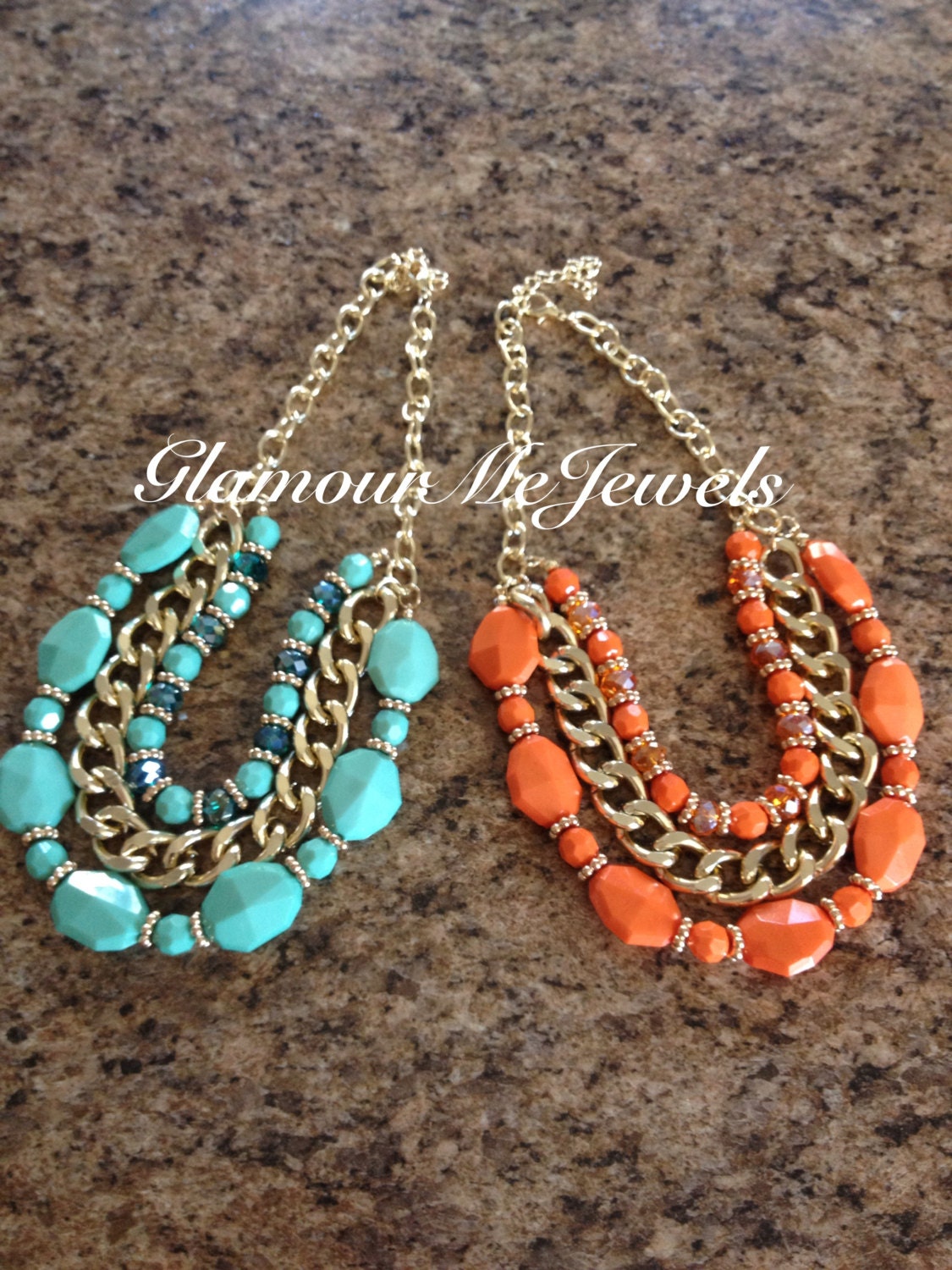 The HAIDEN  Necklace - Layered Beaded Stone Statement Necklace