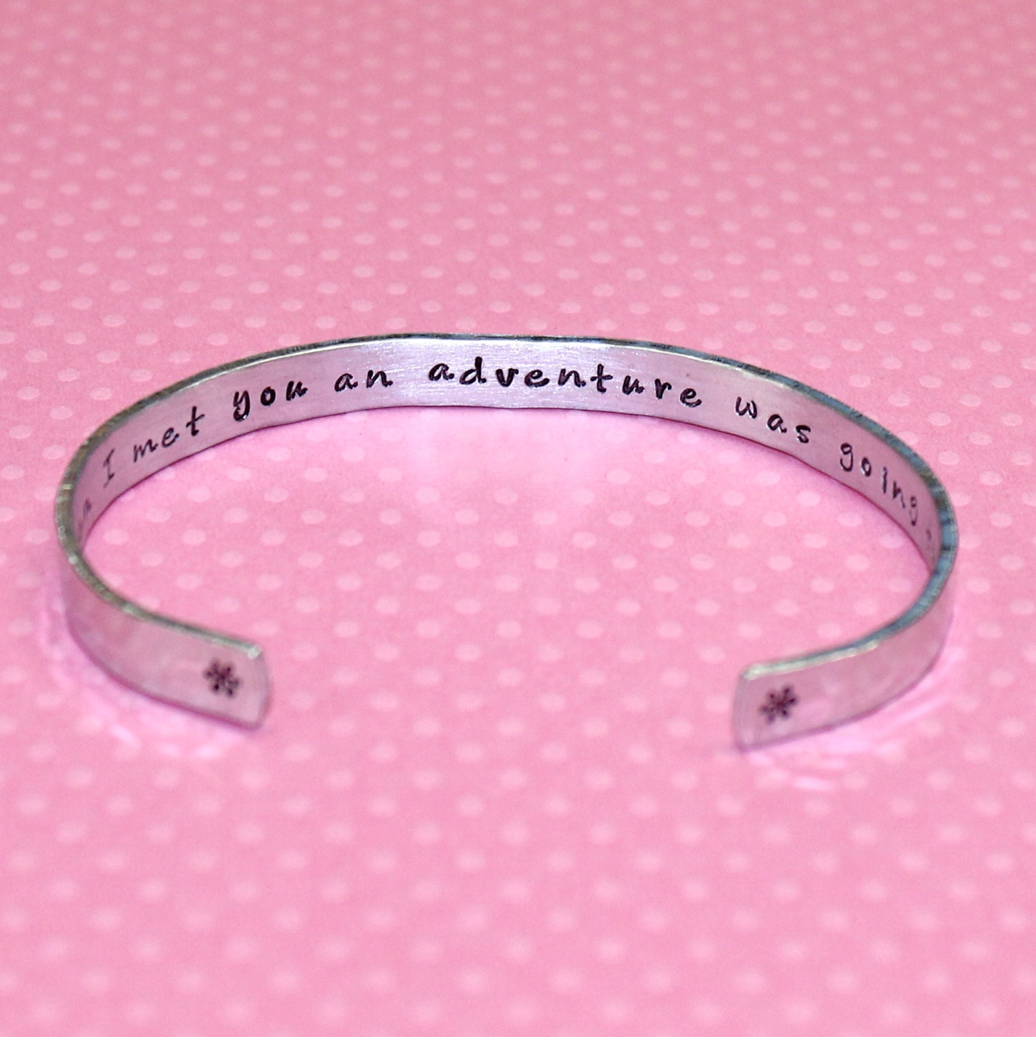 Bridesmaids / Maid of Honor / Friend Gift - Friendship / Adventure Secret Message Custom Hand Stamped Aluminum Cuff Bracelet by Korena Loves