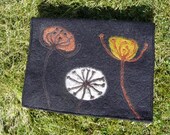 Handmade Felt Merino Bag with embroidery embelishment.   Ideal for an iPad or documents or as a general bag