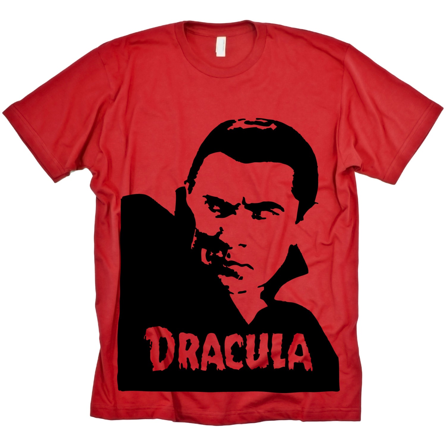 Dracula Vampire Horror (on red) MENS American Apparel Tshirt