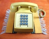 1970s-80s Yellow Western Electric ATT Touch Pad Phone with Cord