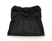 SALE - 10%off Handmade Canvas Bag/ Shoulder bag/ Hobo bagHobo bag/ Tote bag/ Messenger bag/ Purse/ Everyday bag/ Bow bag - Black - Tina