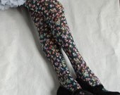 Tights floral small flowers Spring girly pretty in black white yellow purple pink blue multicolors