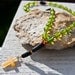 Green & Black Rosary with Citrine Cross